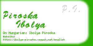 piroska ibolya business card